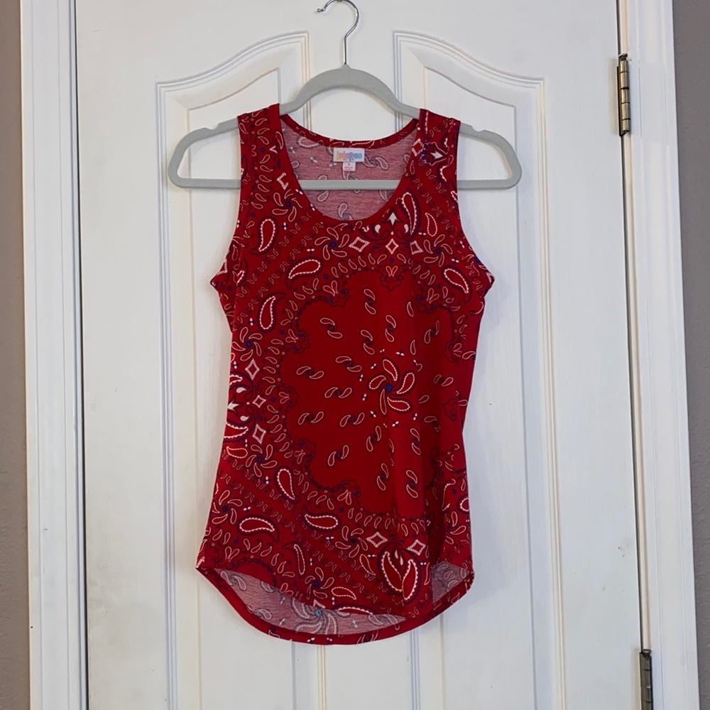 S LuLaRoe bandana print tank top